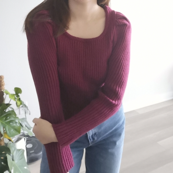 Oak and Fort puff sleeve sweater - Picture 3 of 5